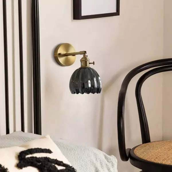 Retro – Lampa Ścienna Szklany Pąk Tulipana