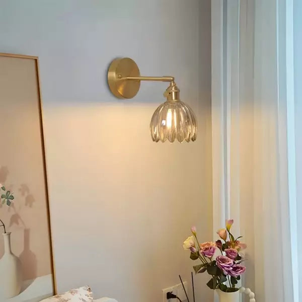 Retro – Lampa Ścienna Szklany Pąk Tulipana