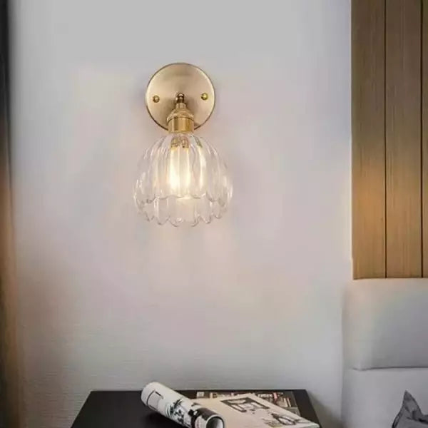 Lampa Ścienna Tulipan Kwiatowy Pąk Szklana