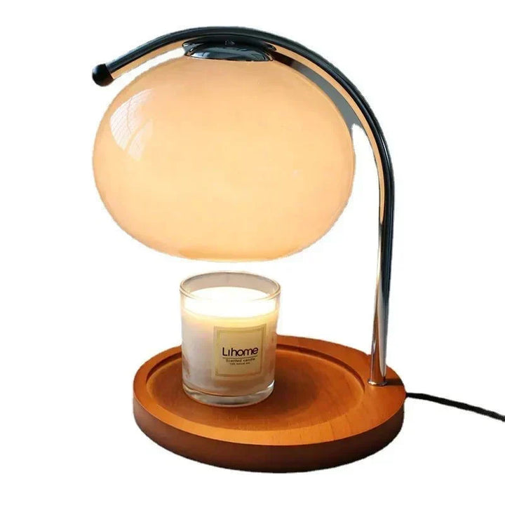 Lampa stołowa szklana w stylu retro z podstawą