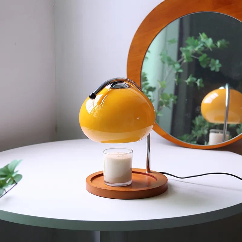 Lampa stołowa szklana w stylu retro z podstawą