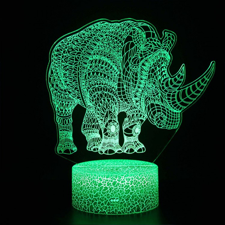 Lampa 3D Nosorożec Majestatyczny