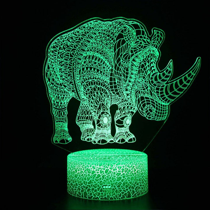 Lampa 3D Nosorożec Majestatyczny