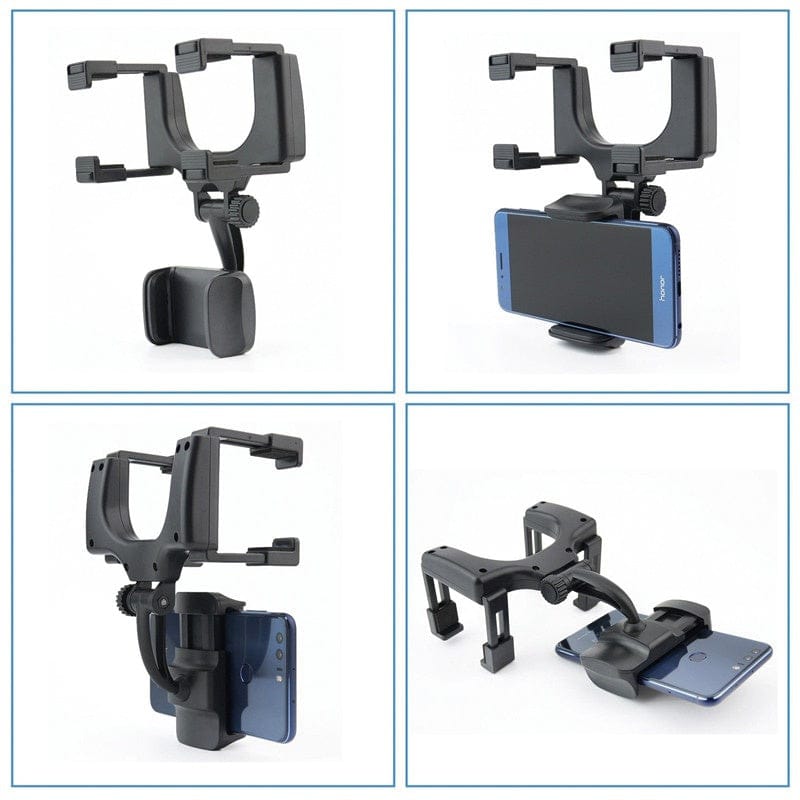 Roadview – Uchwyt na telefon do lusterka wstecznego z obrotem 360° i teleskopowym ramieniem
