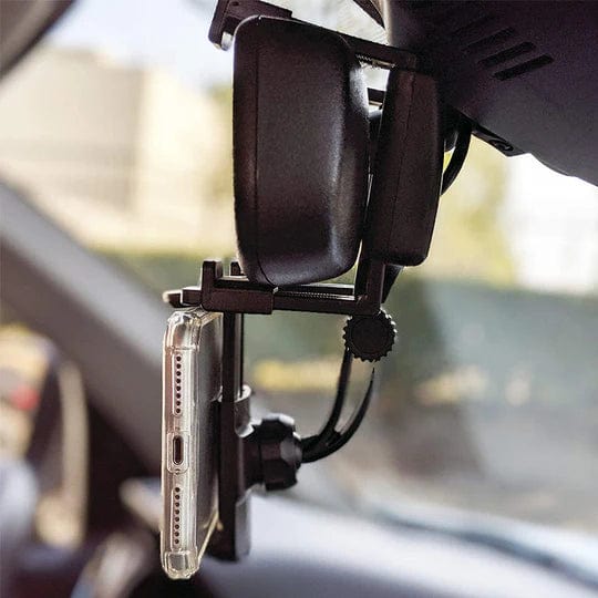 Roadview – Uchwyt na telefon do lusterka wstecznego z obrotem 360° i teleskopowym ramieniem