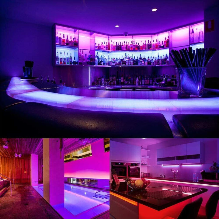 Taśma LED, 30 m, 15 m, Synchronizacja z muzyką, Bluetooth, 5050, RGB Światło Ambiance z Pilotem