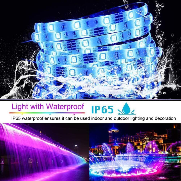 Taśma LED, 30 m, 15 m, Synchronizacja z muzyką, Bluetooth, 5050, RGB Światło Ambiance z Pilotem