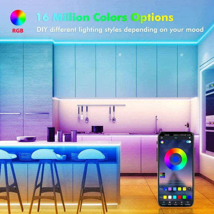 Taśma LED, 30 m, 15 m, Synchronizacja z muzyką, Bluetooth, 5050, RGB Światło Ambiance z Pilotem