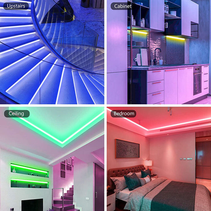 Taśma LED, 30 m, 15 m, Synchronizacja z muzyką, Bluetooth, 5050, RGB Światło Ambiance z Pilotem