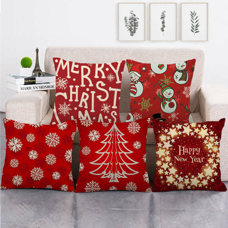 18" Poduszki Merry Xmas Pokrowiec na Poduszkę Dekoracyjna na Sofę