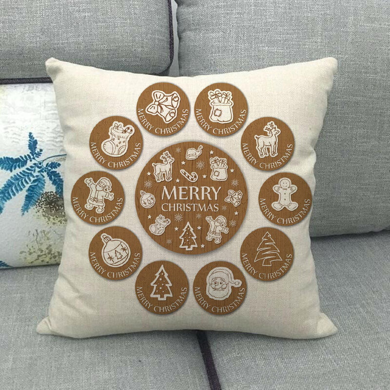 18" Poduszki Merry Xmas Pokrowiec na Poduszkę Dekoracyjna na Sofę