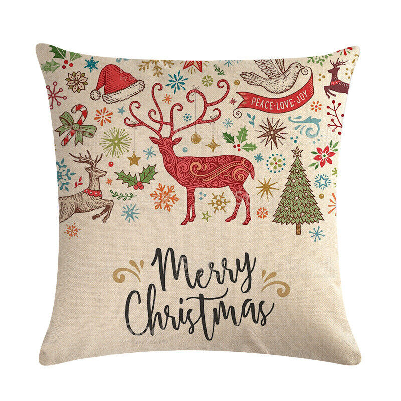 18" Poduszki Merry Xmas Pokrowiec na Poduszkę Dekoracyjna na Sofę