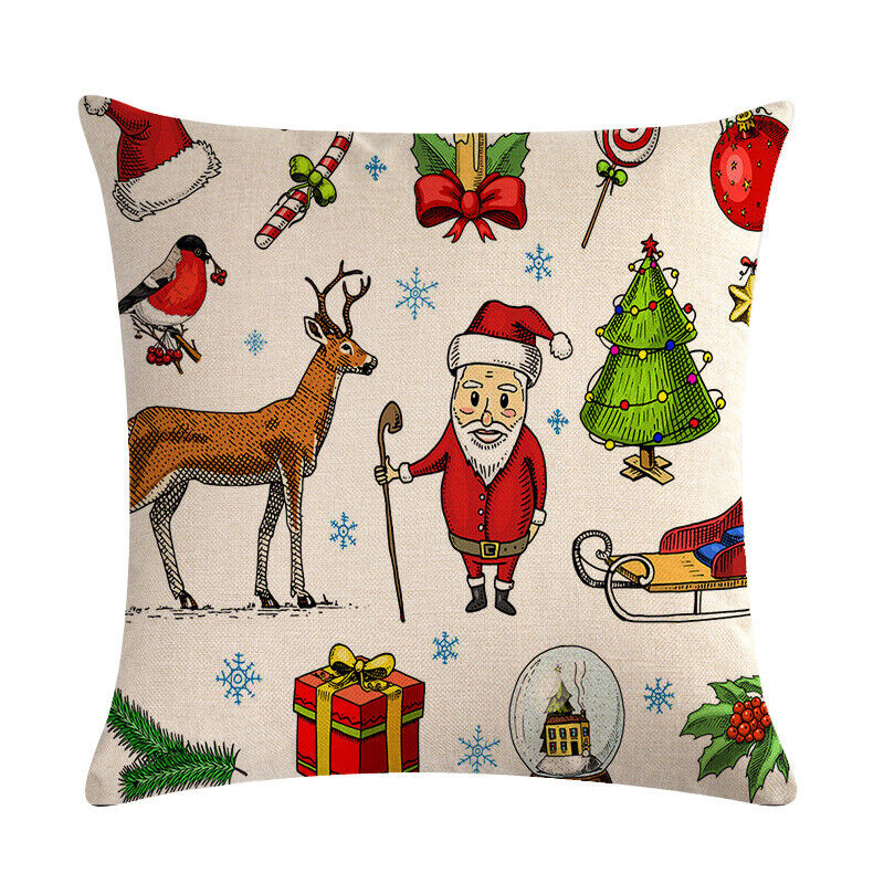 18" Poduszki Merry Xmas Pokrowiec na Poduszkę Dekoracyjna na Sofę