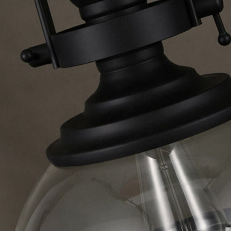Antyczny szklany żyrandol retro industrialny lampa sufitowa