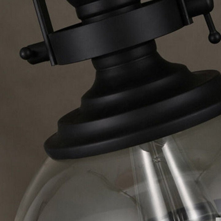 Antyczny szklany żyrandol retro industrialny lampa sufitowa