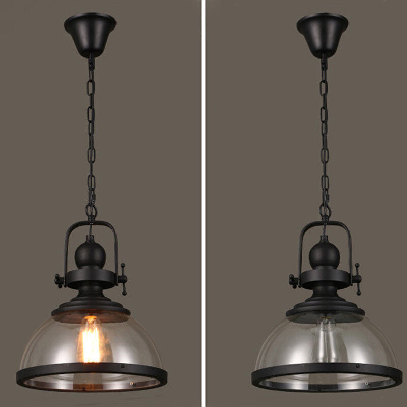 Antyczny szklany żyrandol retro industrialny lampa sufitowa