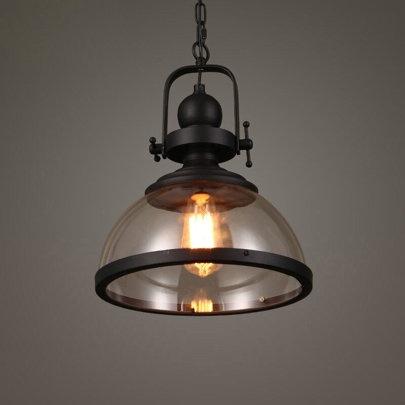 Antyczny szklany żyrandol retro industrialny lampa sufitowa