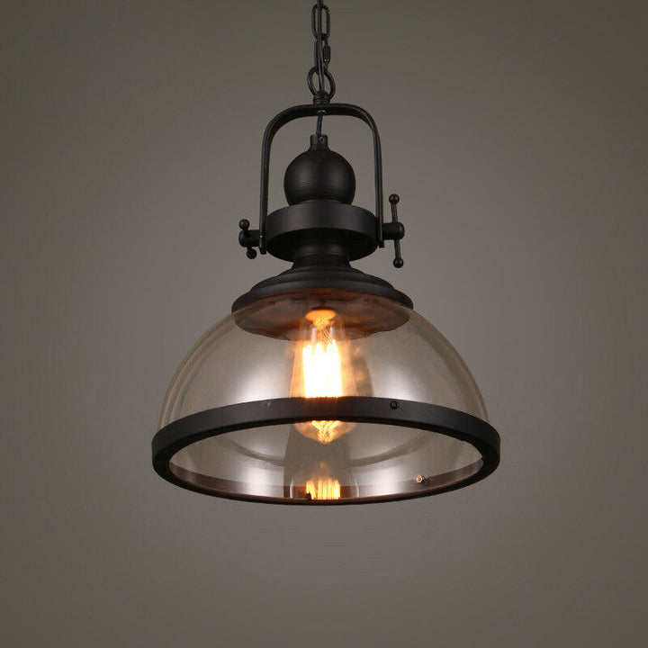 Antyczny szklany żyrandol retro industrialny lampa sufitowa