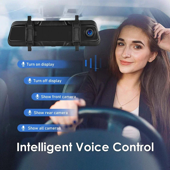 Lusterko Wsteczne z Kamerą Dash 4K Z Przodu i Z Tyłu | CarPlay i Inteligentny Asystent Kierowcy