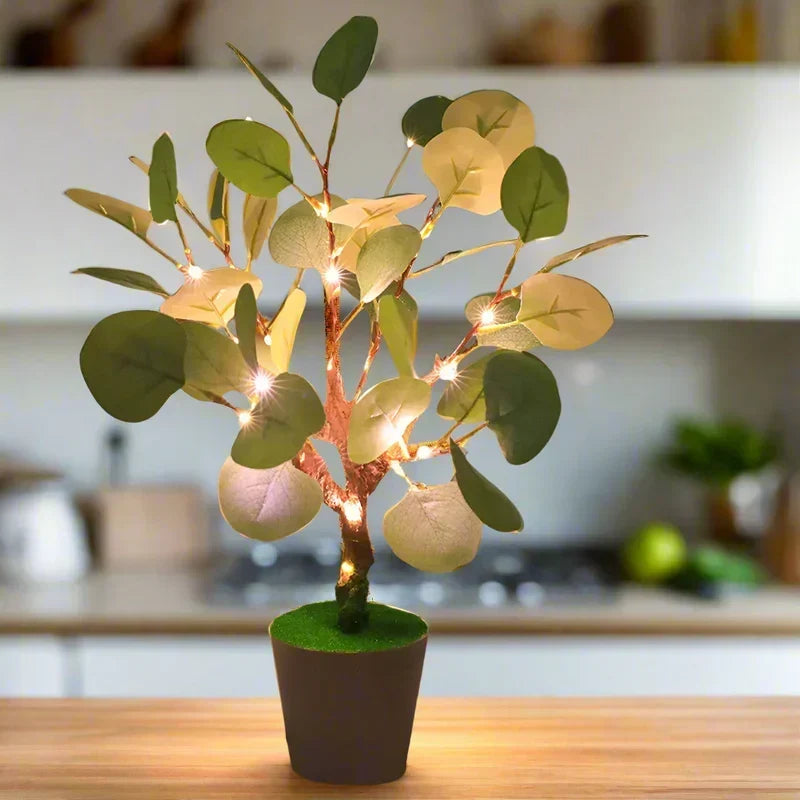 FestiGlow - Świąteczna lampka nocna LED z dekoracyjną doniczką