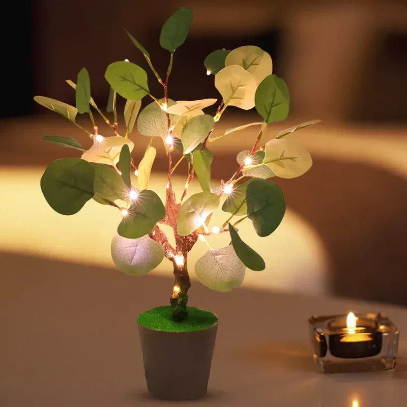 FestiGlow - Świąteczna lampka nocna LED z dekoracyjną doniczką