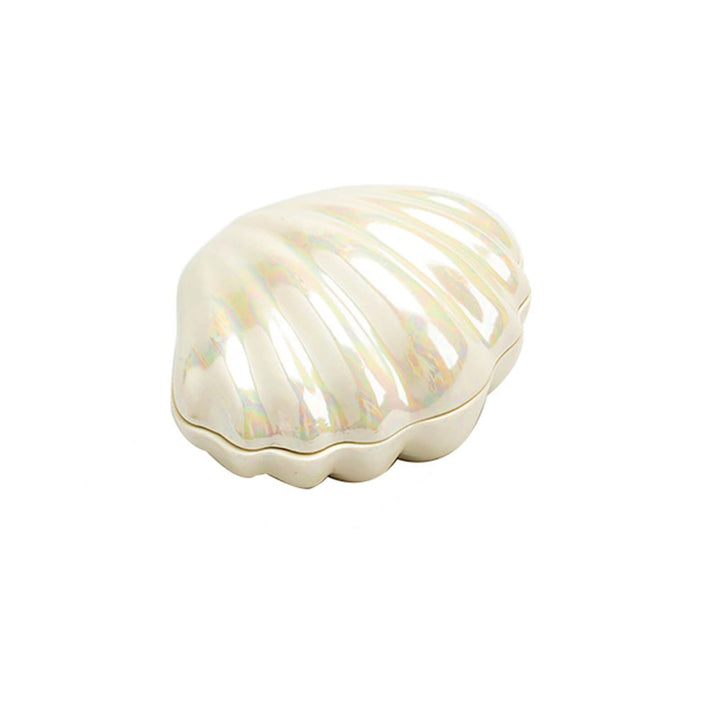 Ceramiczna szkatułka na biżuterię w kształcie muszli