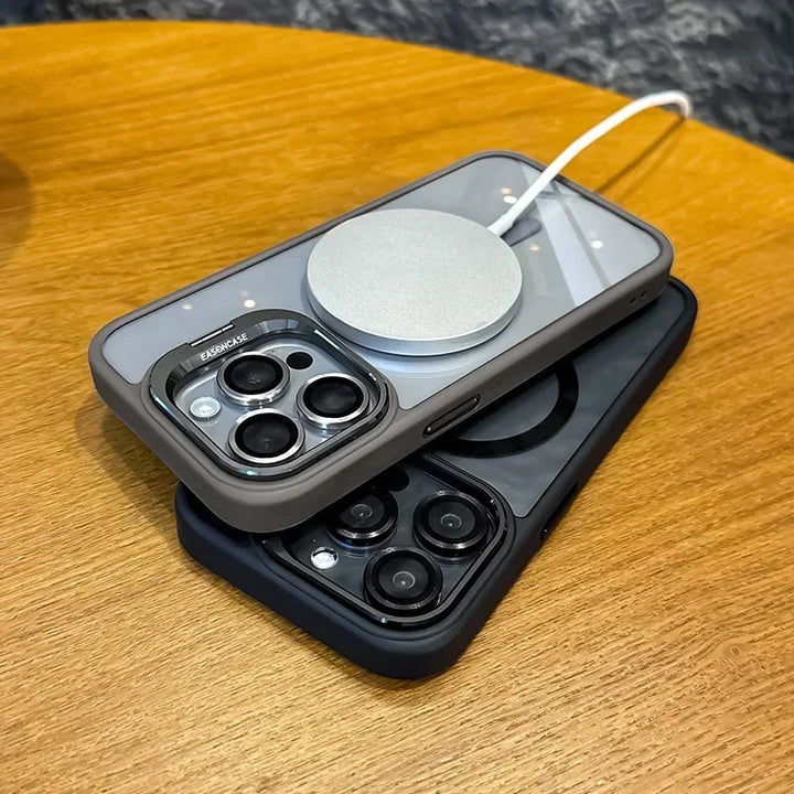 Etui na telefon wstrząsoodporne z magnetycznym mocowaniem, ochroną obiektywu i stojakiem – 1+1 GRATIS