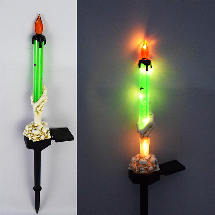 Najlepszy Prezent*Lampa Słoneczna Halloween Duch Ręka Świeca Zewnętrzna Lampa Podłogowa