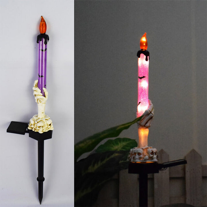 Najlepszy Prezent*Lampa Słoneczna Halloween Duch Ręka Świeca Zewnętrzna Lampa Podłogowa