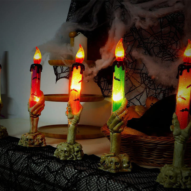 Najlepszy Prezent*Lampa Słoneczna Halloween Duch Ręka Świeca Zewnętrzna Lampa Podłogowa
