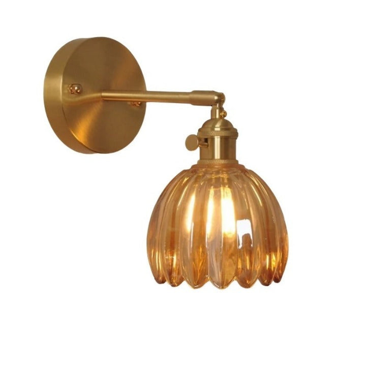 Lampa Ścienna Tulipan Kwiatowy Pąk Szklana