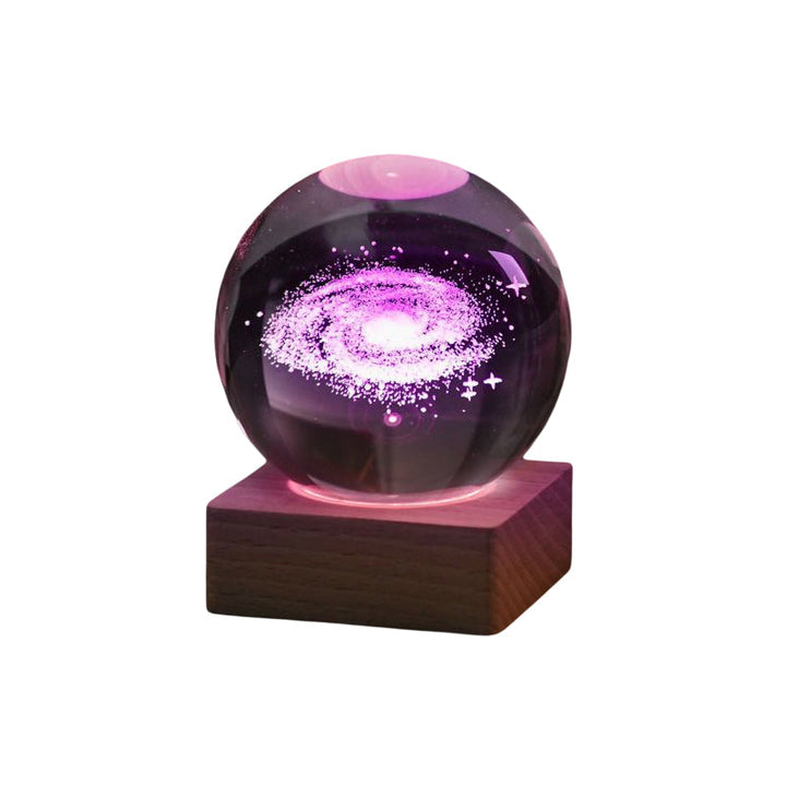 3D Galaktyczna Kula Kryształowa Lampa Nocna Dekoracyjna