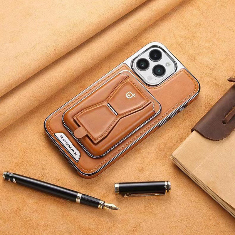 Luksusowy skórzany magnetyczny etui na telefon