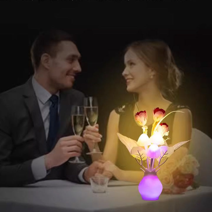 LED nocna lampka w formie symulowanych kwiatów z inteligentnym sterowaniem do sypialni