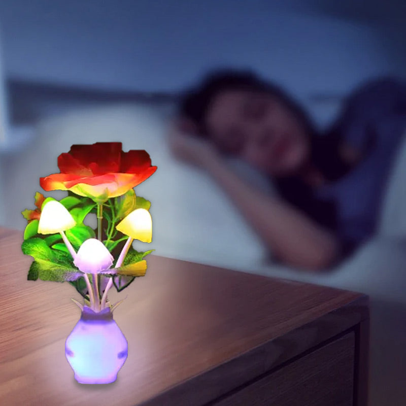 LED nocna lampka w formie symulowanych kwiatów z inteligentnym sterowaniem do sypialni