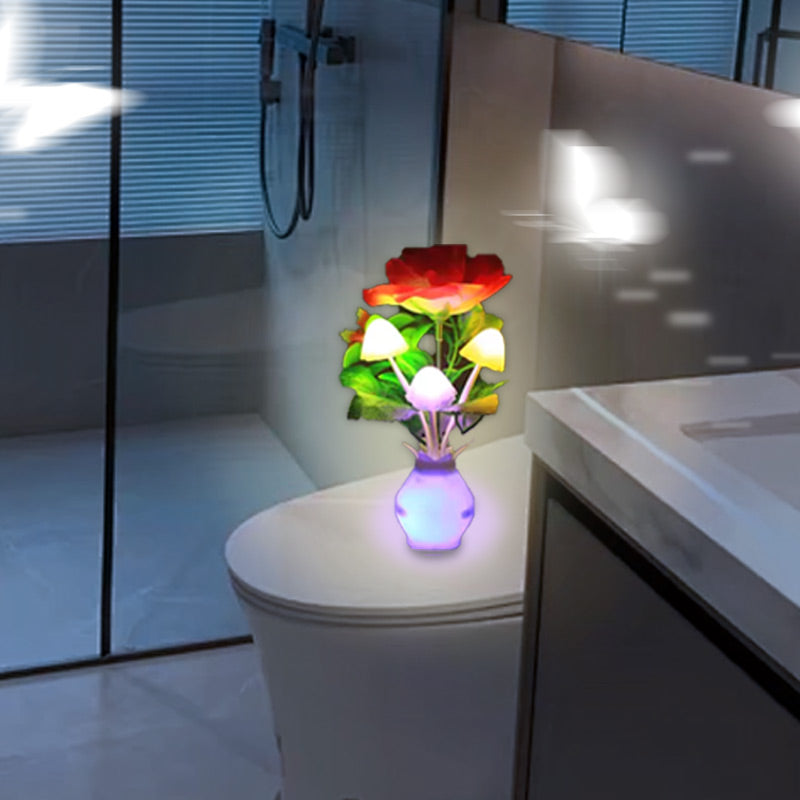 LED nocna lampka w formie symulowanych kwiatów z inteligentnym sterowaniem do sypialni