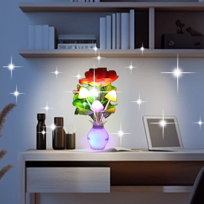 LED nocna lampka w formie symulowanych kwiatów z inteligentnym sterowaniem do sypialni