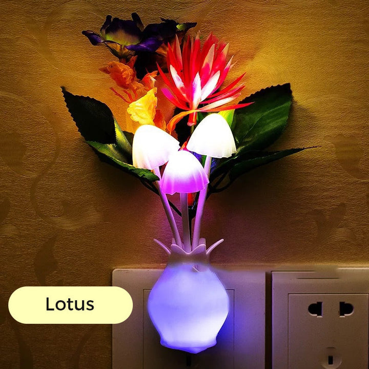 LED nocna lampka w formie symulowanych kwiatów z inteligentnym sterowaniem do sypialni