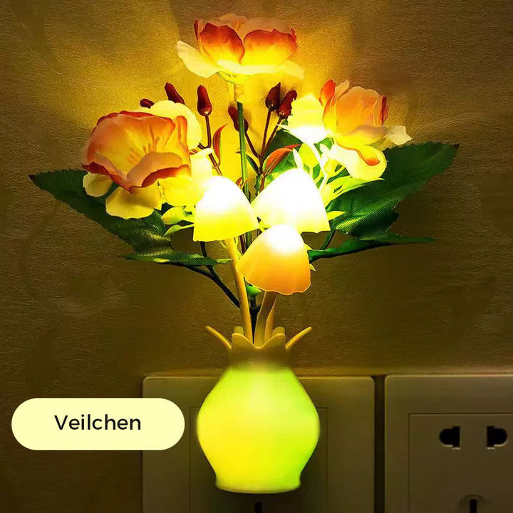 LED nocna lampka w formie symulowanych kwiatów z inteligentnym sterowaniem do sypialni
