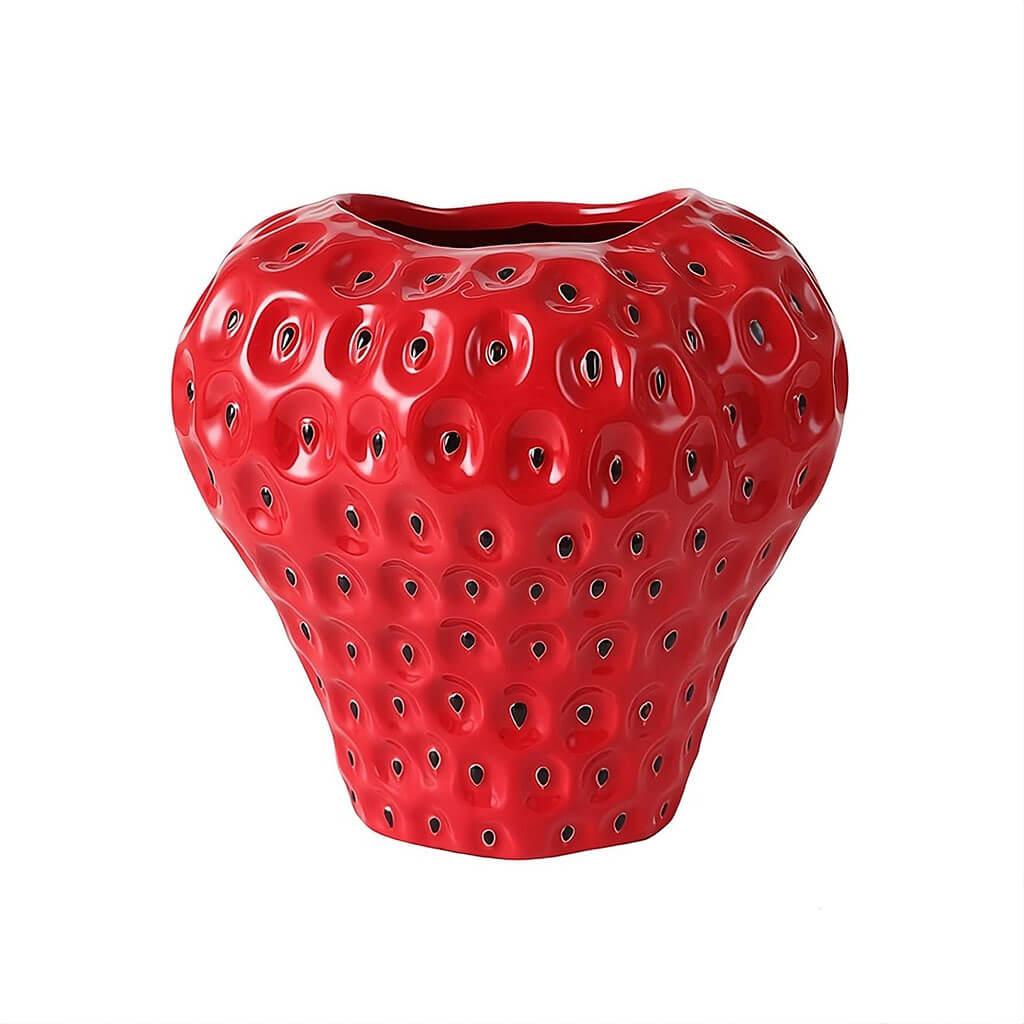 Wazon ceramiczny w kształcie truskawki