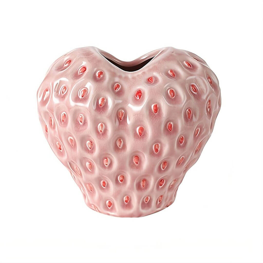 Wazon ceramiczny w kształcie truskawki