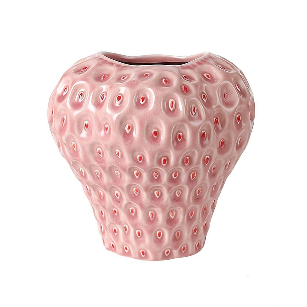 Wazon ceramiczny w kształcie truskawki