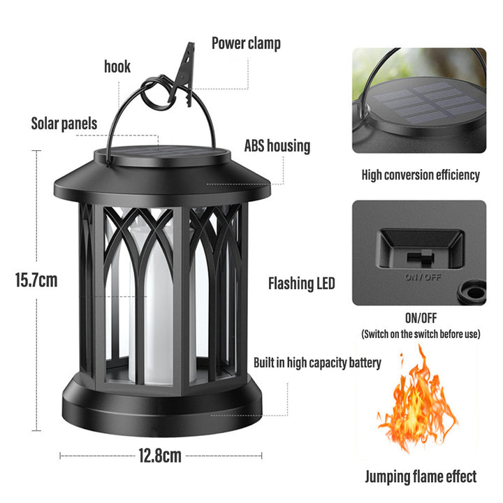 FlameGlow™ - Wisząca Lampa Słoneczna z Efektem Płomienia (2-pak)