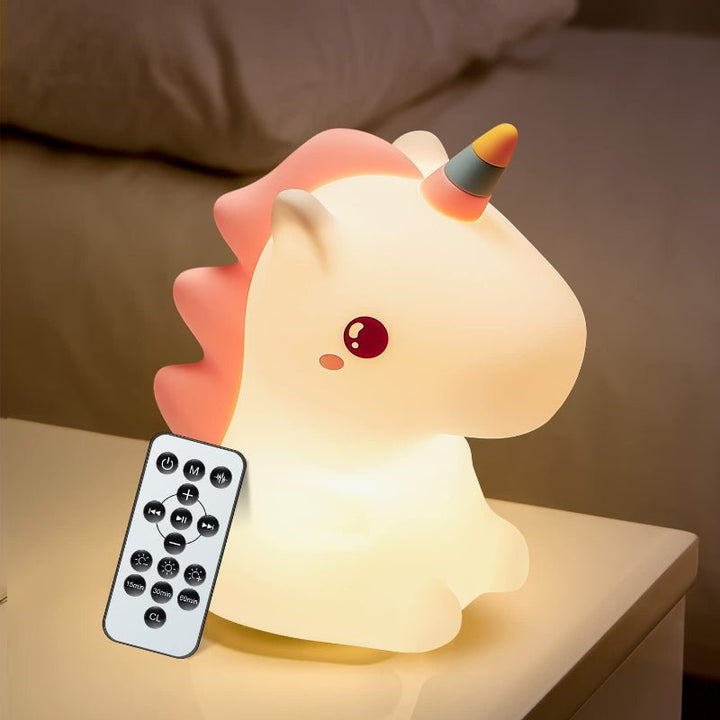 Nocna lampka jednorożca z regulowanymi kolorami i jasnością