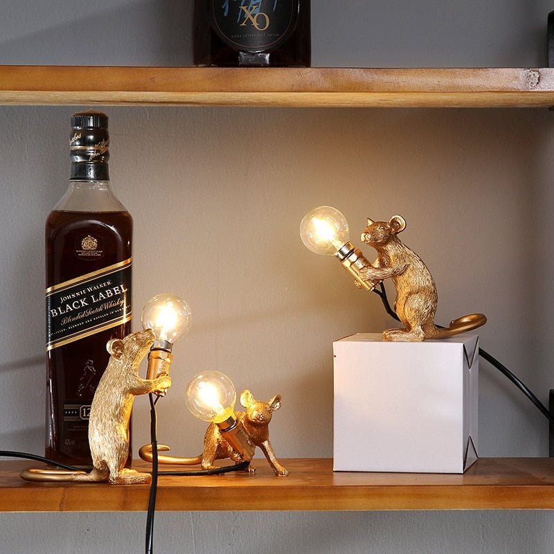 Vintage Mouse LED Lampa Stolikowa