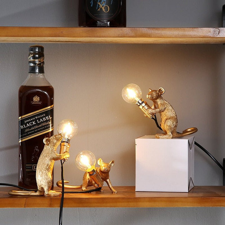 Vintage Mouse LED Lampa Stolikowa