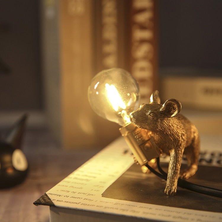 Vintage Mouse LED Lampa Stolikowa