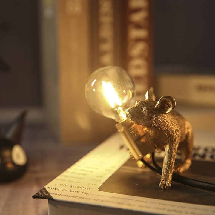 Vintage Mouse LED Lampa Stolikowa