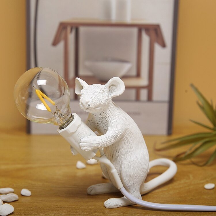 Vintage Mouse LED Lampa Stolikowa