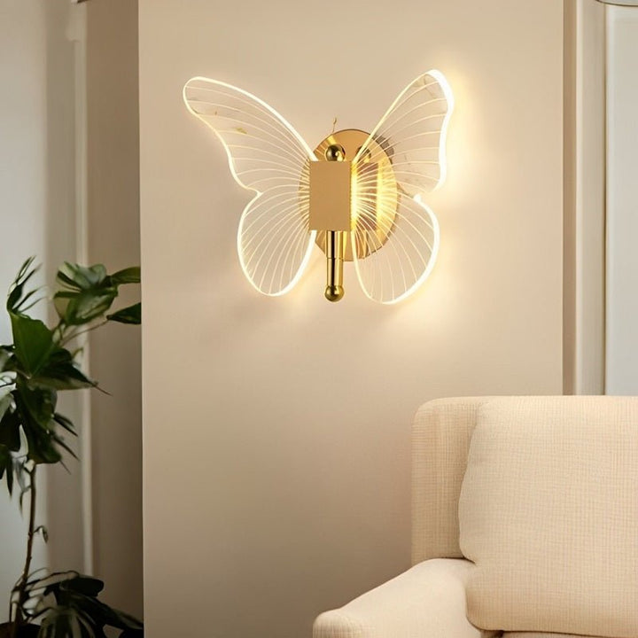 Lampa ścienna FloraVyne LED – Lampa o kształcie motyla z 3 trybami świetlnymi, oszczędna i elegancka